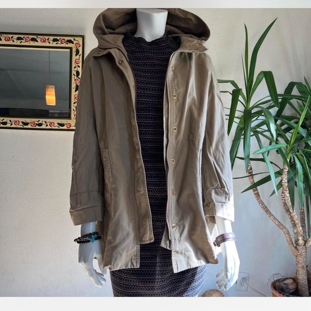 GAP Women's Tan Hooded Trench Coat
